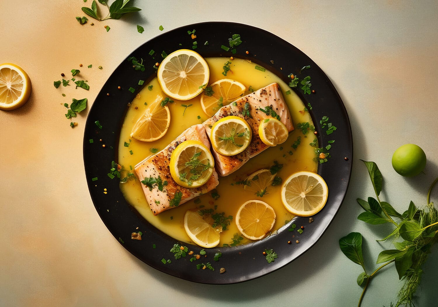 Grilled Salmon with Lemon Butter Sauce - TwointheKitchen