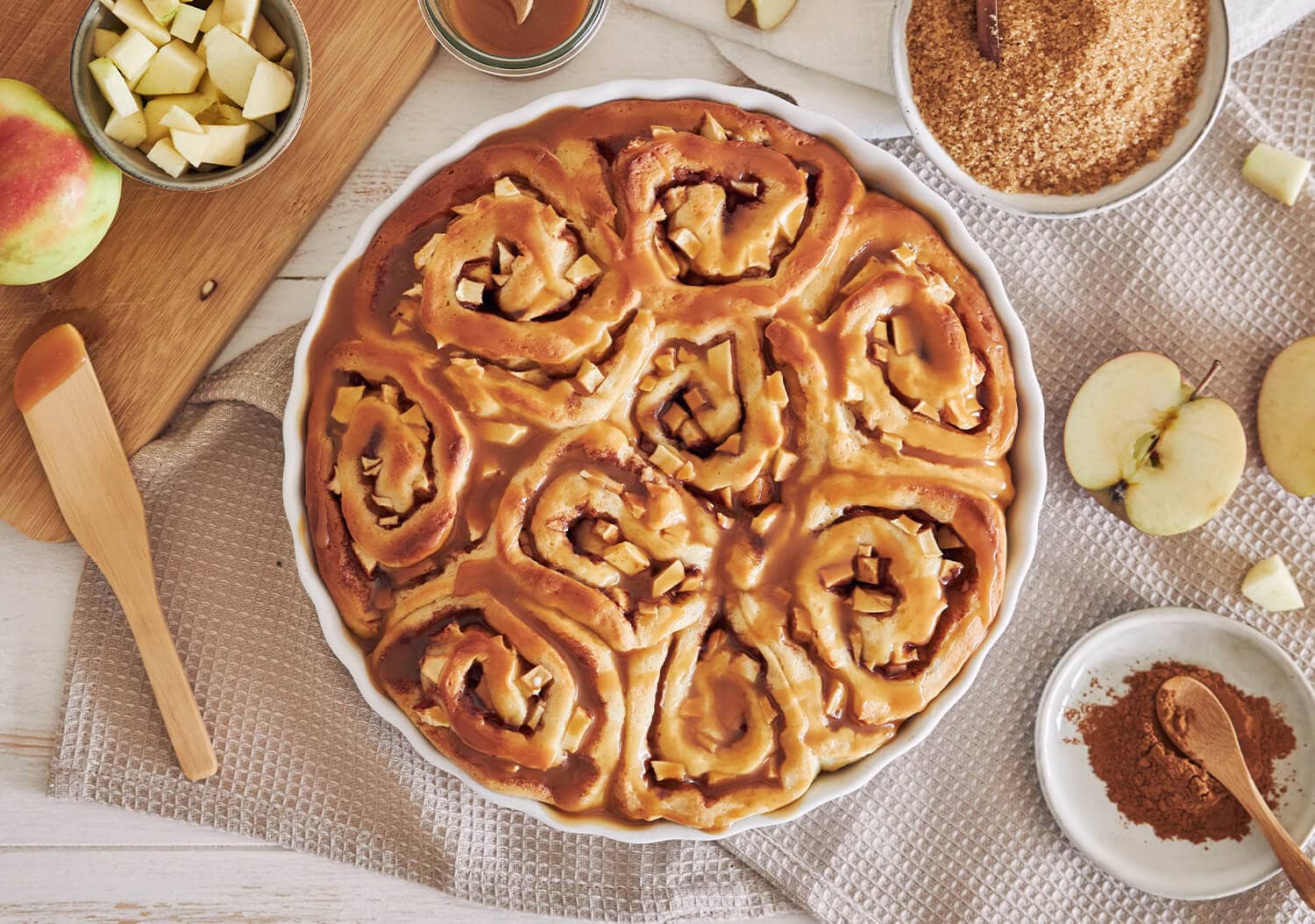 Spiced Apple Cake with Cinnamon Glaze - TwointheKitchen