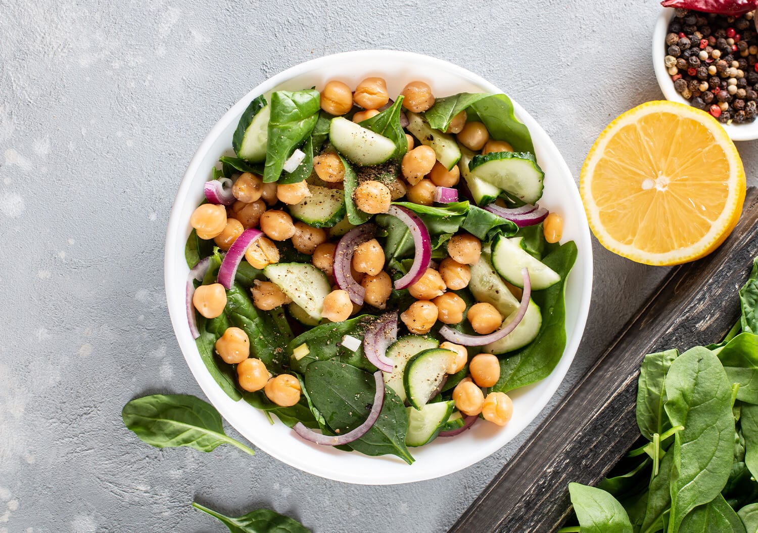 Chickpea and Kale Salad with Lemon Dressing - TwointheKitchen